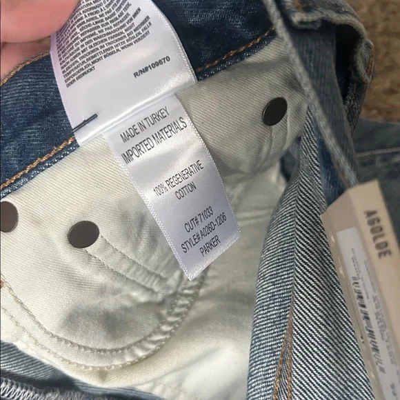 AGOLDE Parker Vintage cut off shorts size 25 ladies retro blue ruin color NEW - Picture 6 of 12